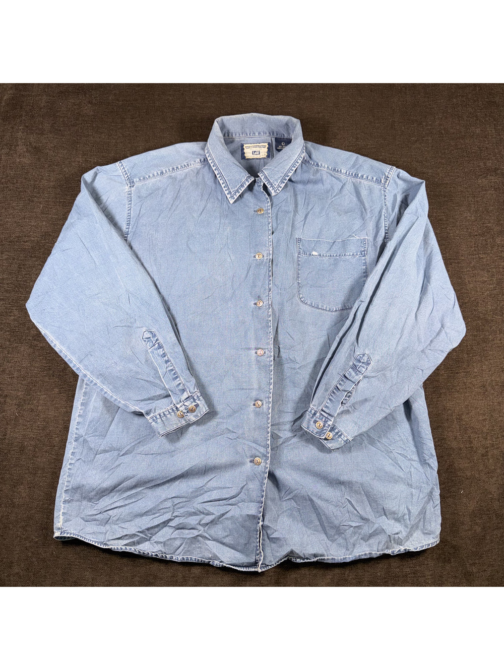 Lee Authentic Clothing Light Blue Denim Shirt, Size Large